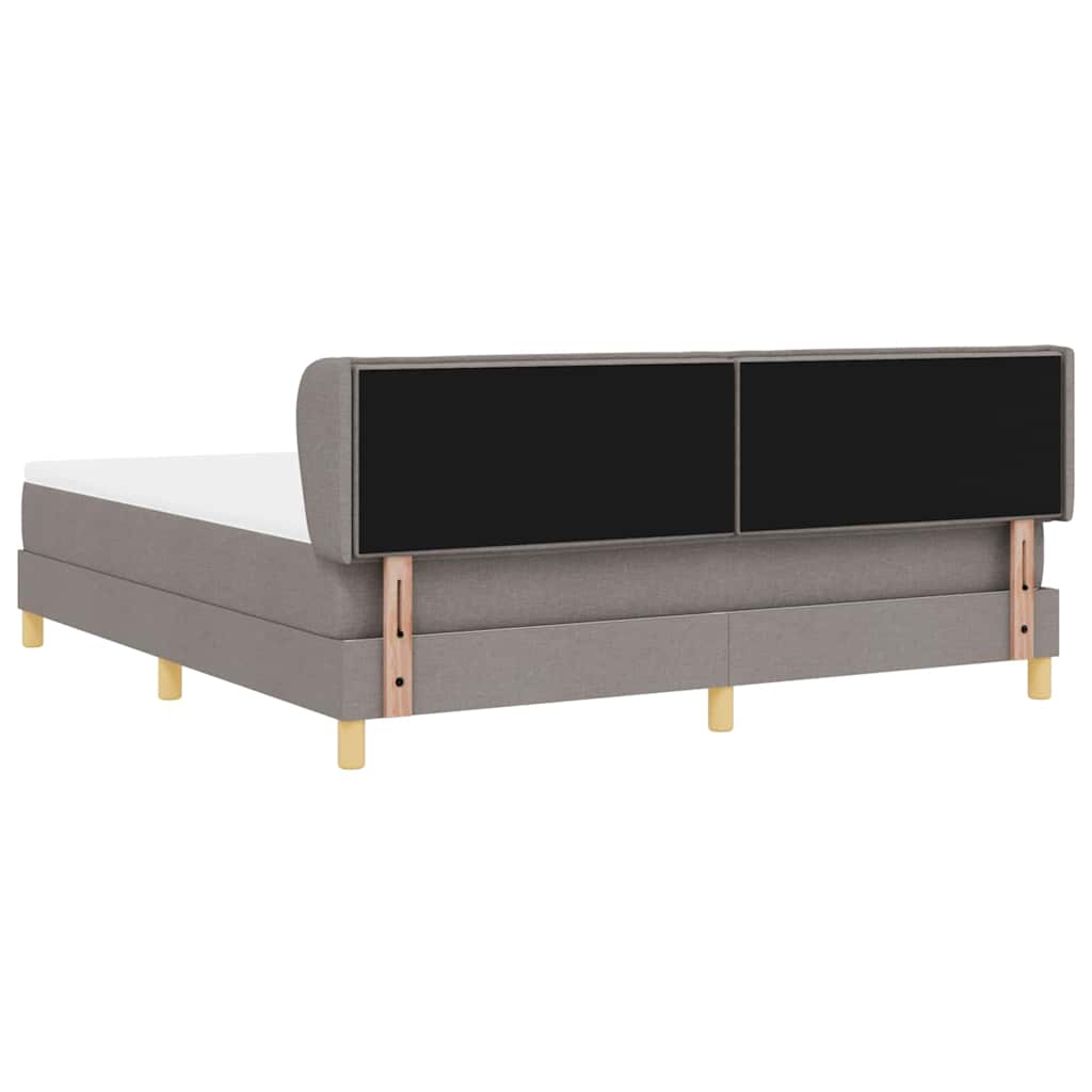 vidaXL Łóżko sprężynowe Z zagłówkiem Ciemnoszary 180 x 200 cm tkanina