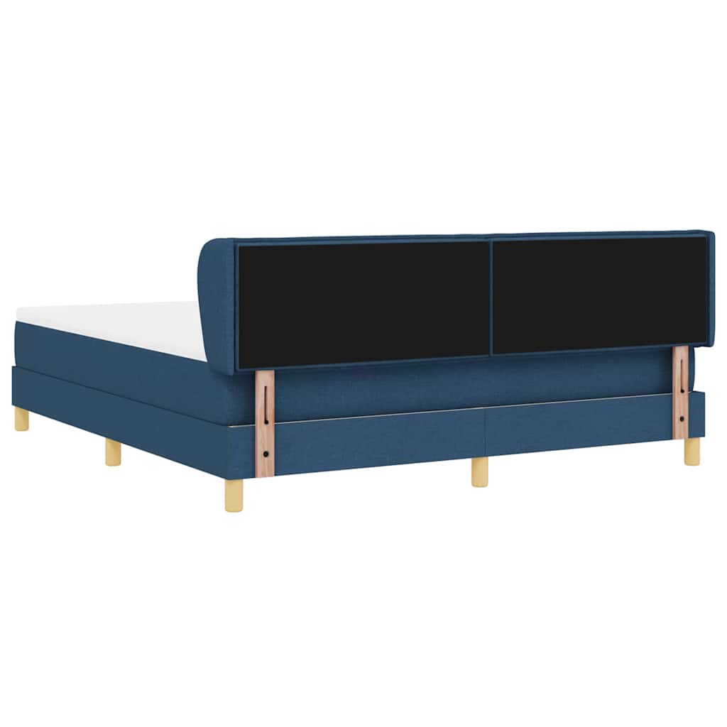 vidaXL Łóżko sprężynowe z materacem Niebieski 180 x 200 cm tkanina
