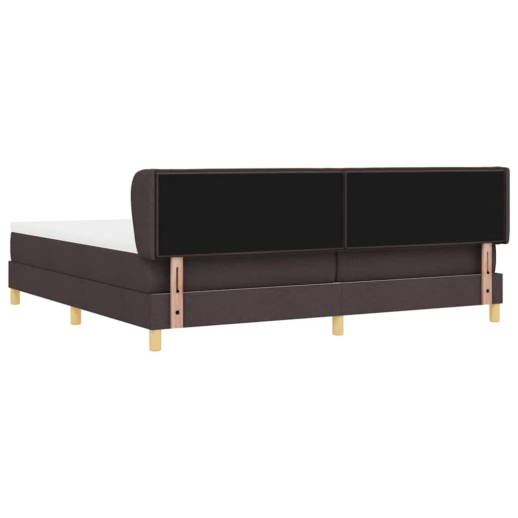 vidaXL Łóżko sprężynowe z materacem Ciemny brąz 200 x 200 cm tkanina