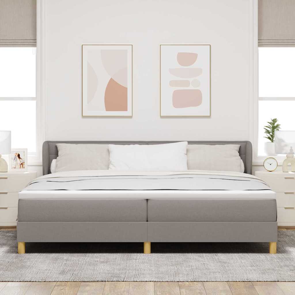 vidaXL Łóżko sprężynowe z materacem Ciemnoszary 200 x 200 cm tkanina