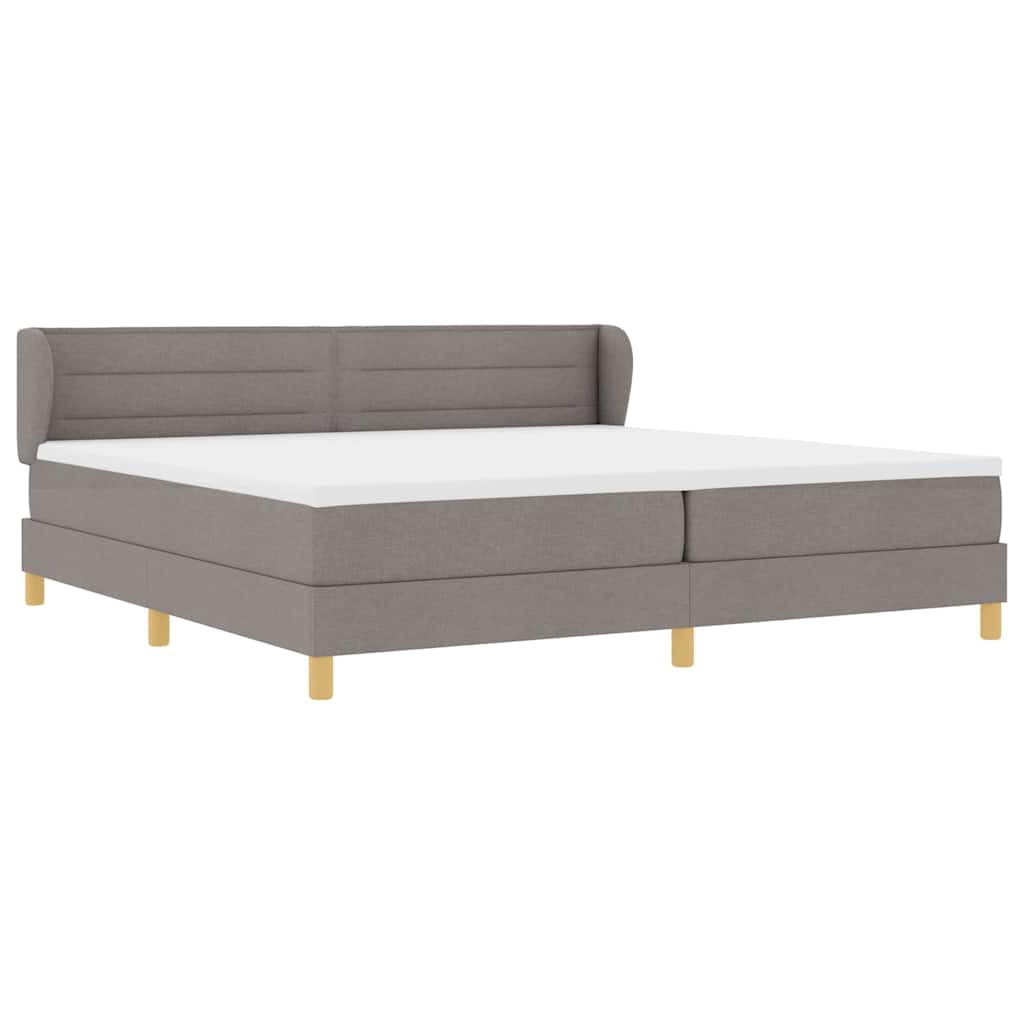 vidaXL Łóżko sprężynowe z materacem Ciemnoszary 200 x 200 cm tkanina
