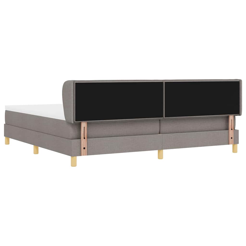 vidaXL Łóżko sprężynowe z materacem Ciemnoszary 200 x 200 cm tkanina