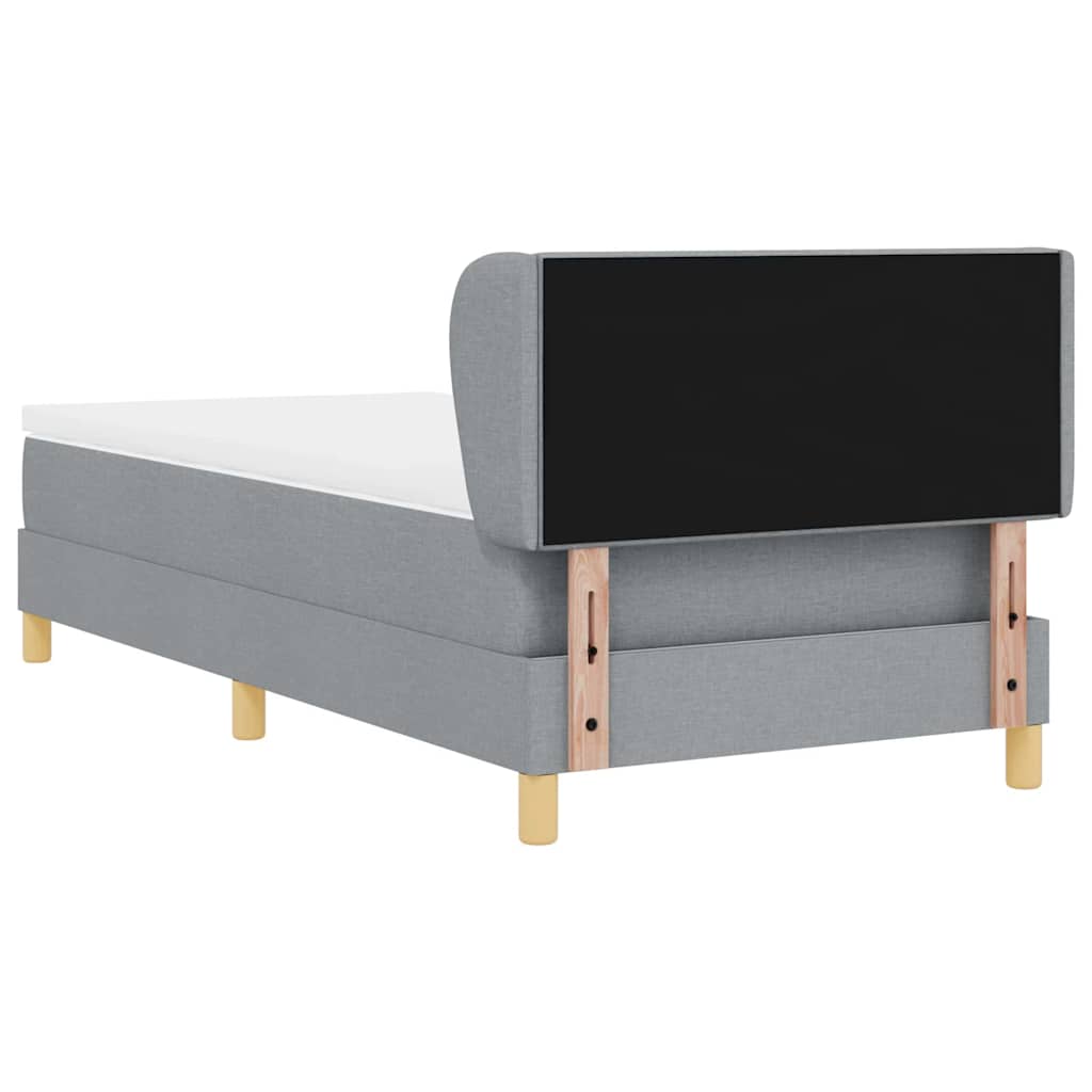 vidaXL Łóżko sprężynowe Z zagłówkiem Jasnoszary 80 x 200 cm tkanina