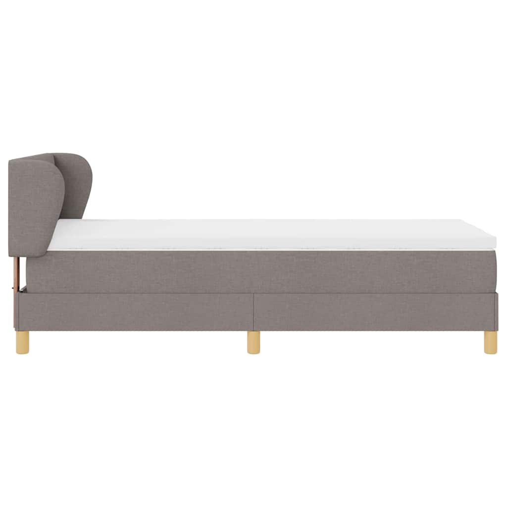 vidaXL Łóżko sprężynowe Z zagłówkiem Ciemnoszary 90 x 190 cm tkanina