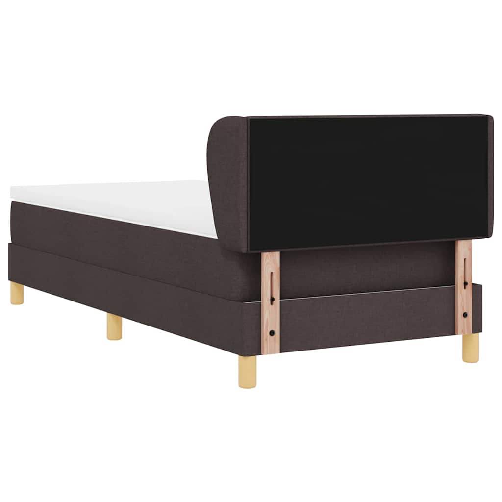 vidaXL Łóżko sprężynowe z materacem Ciemny brąz 100 x 200 cm tkanina