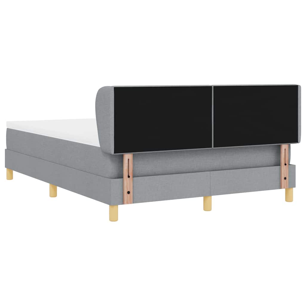 vidaXL Łóżko sprężynowe z materacem Jasnoszary 160 x 200 cm tkanina