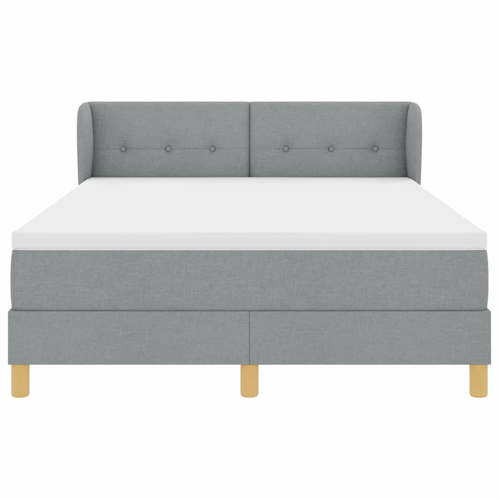 vidaXL Łóżko sprężynowe z materacem Jasnoszary 160 x 200 cm tkanina
