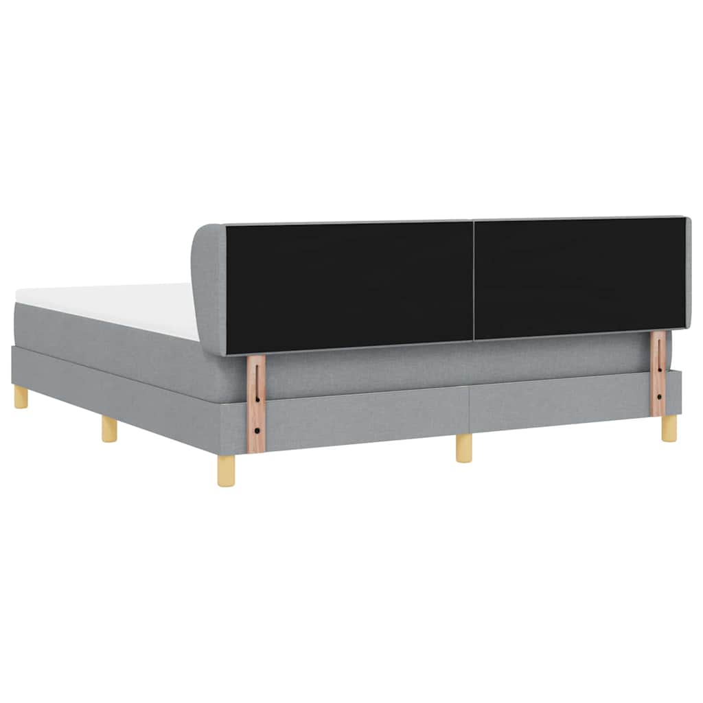 vidaXL Łóżko sprężynowe z materacem Jasnoszary 180 x 200 cm tkanina