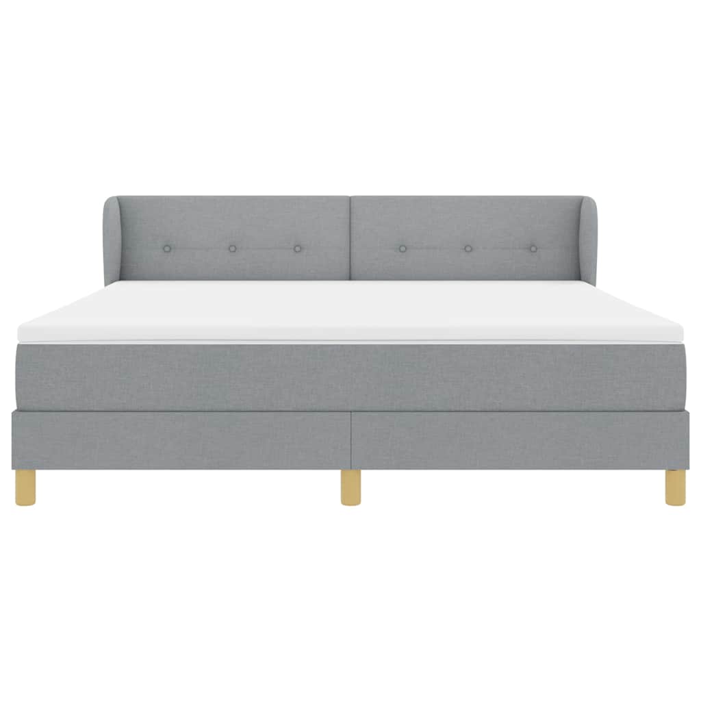 vidaXL Łóżko sprężynowe z materacem Jasnoszary 180 x 200 cm tkanina