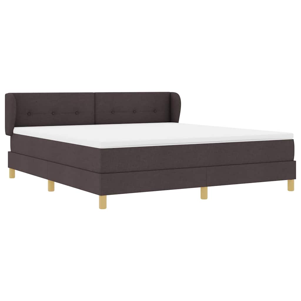 vidaXL Łóżko sprężynowe z materacem Ciemny brąz 180 x 200 cm tkanina
