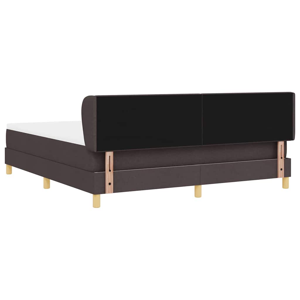 vidaXL Łóżko sprężynowe z materacem Ciemny brąz 180 x 200 cm tkanina