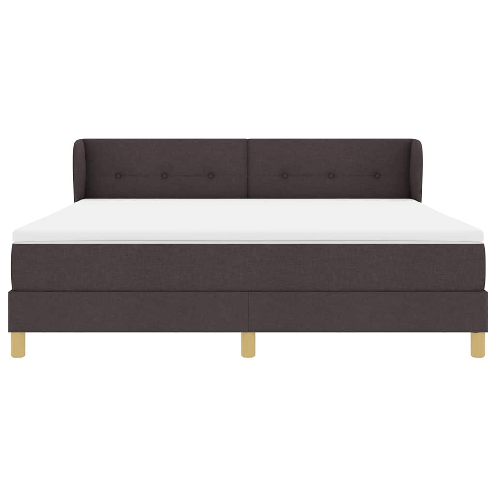 vidaXL Łóżko sprężynowe z materacem Ciemny brąz 180 x 200 cm tkanina