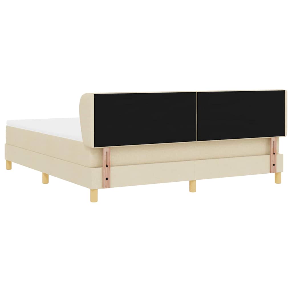 vidaXL Łóżko sprężynowe z materacem Kremowy 180 x 200 cm tkanina