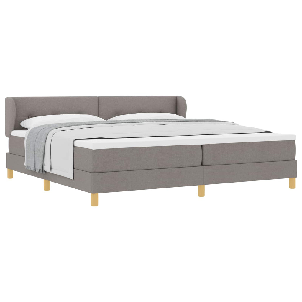 vidaXL Łóżko sprężynowe z materacem Ciemnoszary 200 x 200 cm tkanina
