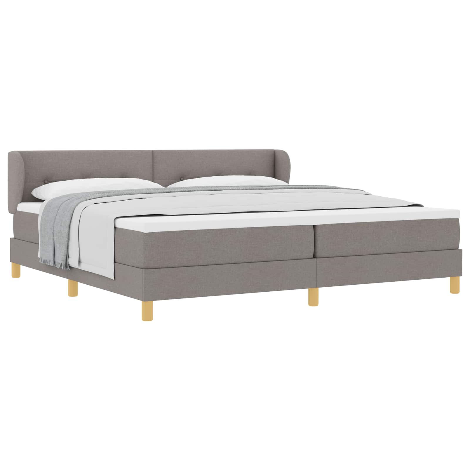 vidaXL Łóżko sprężynowe z materacem Ciemnoszary 200 x 200 cm tkanina