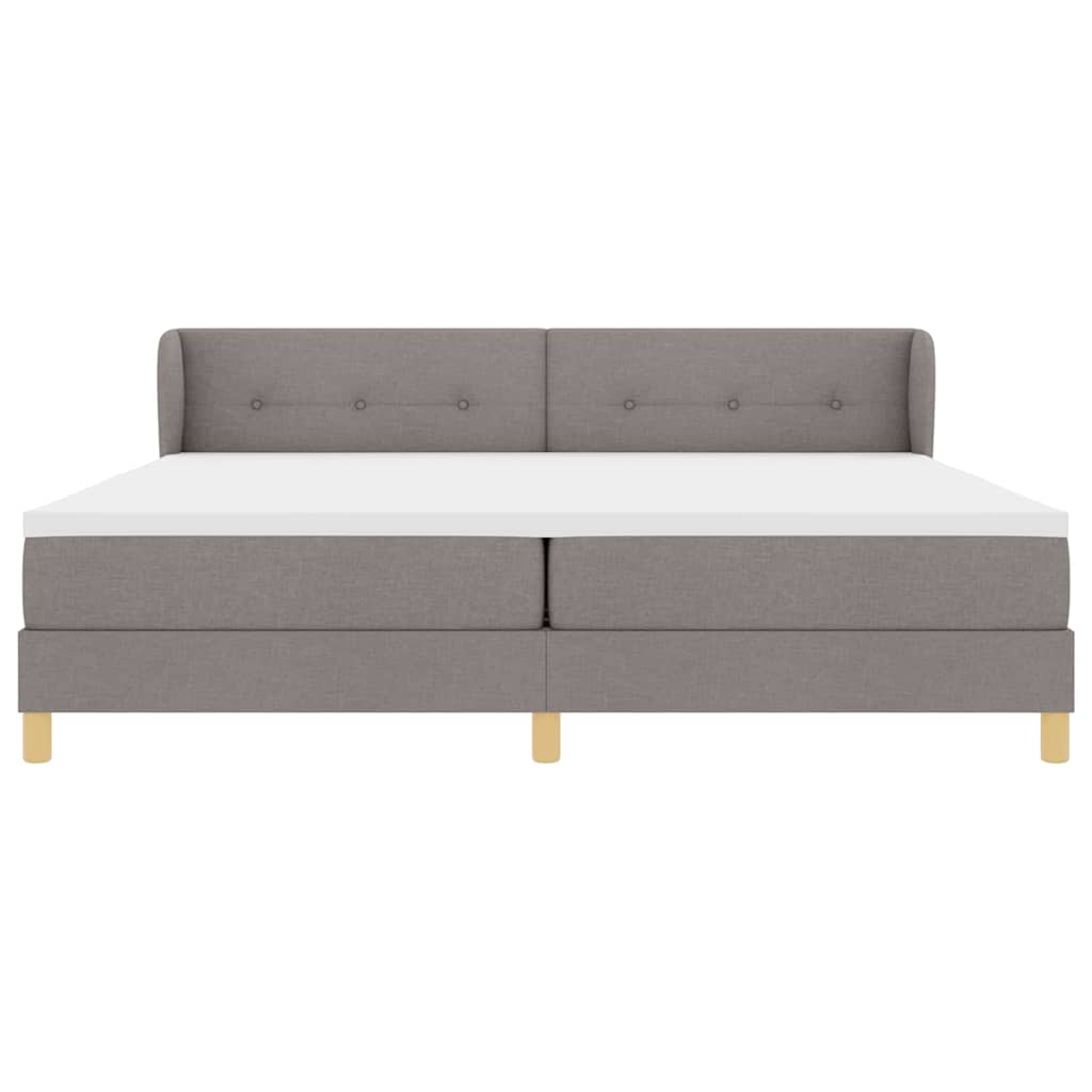 vidaXL Łóżko sprężynowe z materacem Ciemnoszary 200 x 200 cm tkanina