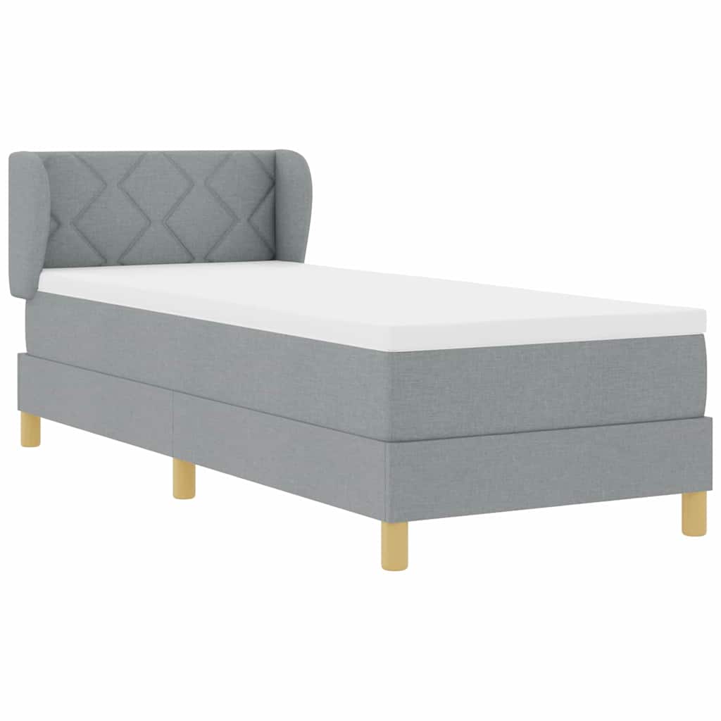 vidaXL Łóżko sprężynowe z materacem Jasnoszary 80 x 200 cm tkanina
