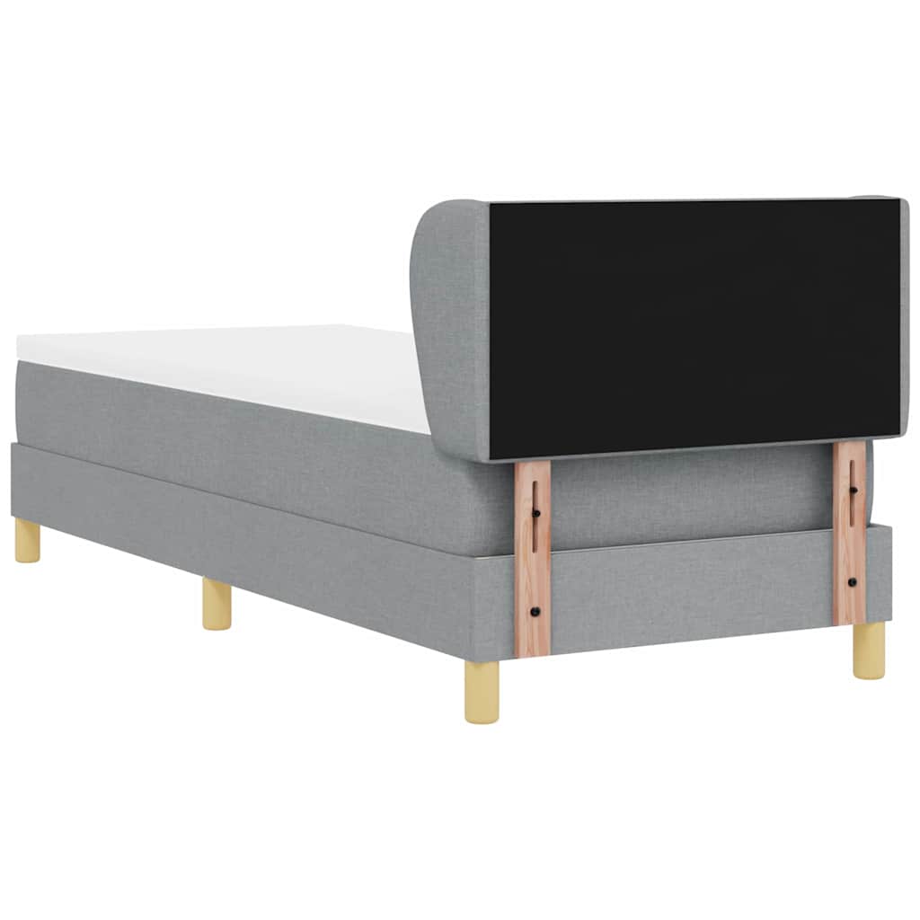 vidaXL Łóżko sprężynowe z materacem Jasnoszary 80 x 200 cm tkanina