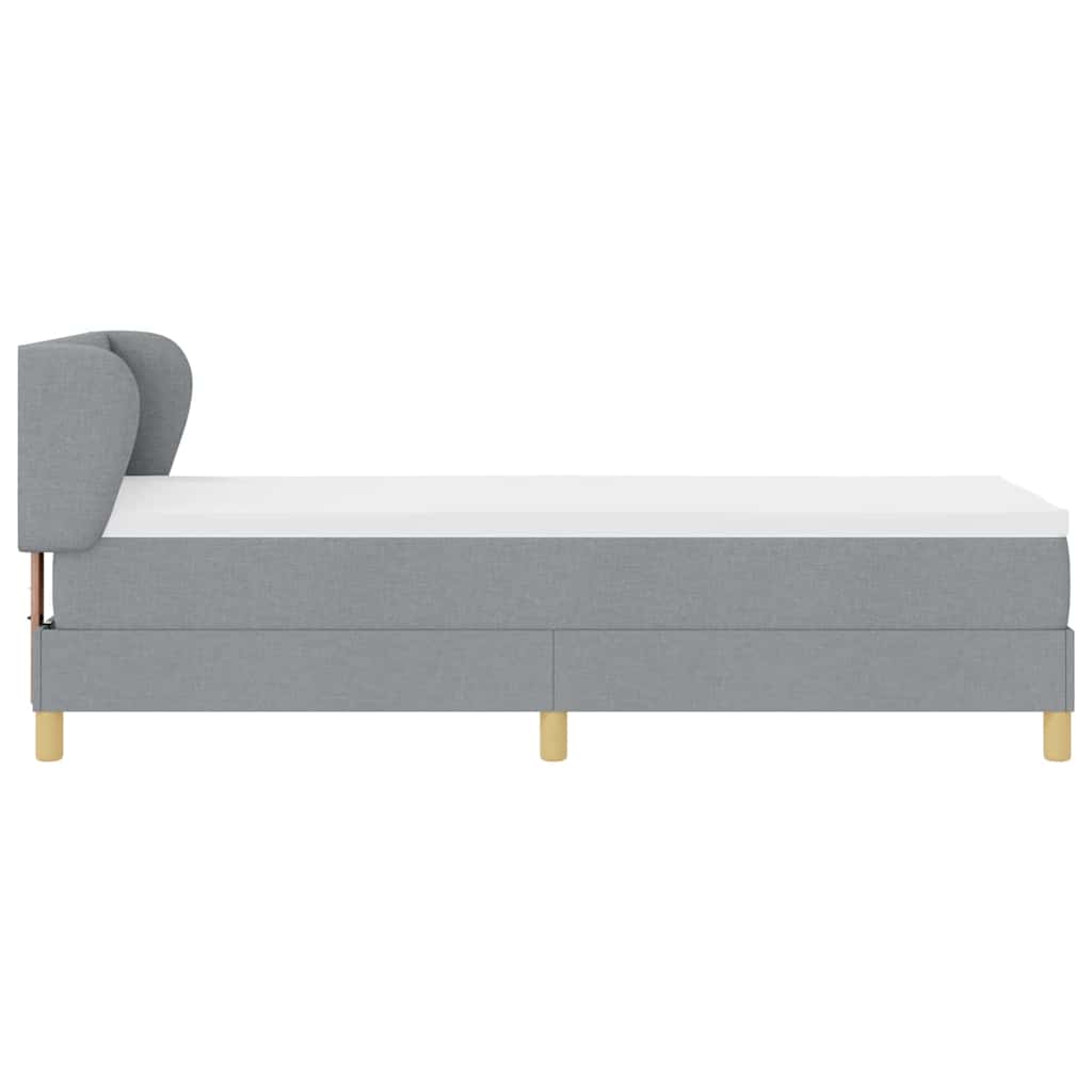 vidaXL Łóżko sprężynowe z materacem Jasnoszary 80 x 200 cm tkanina