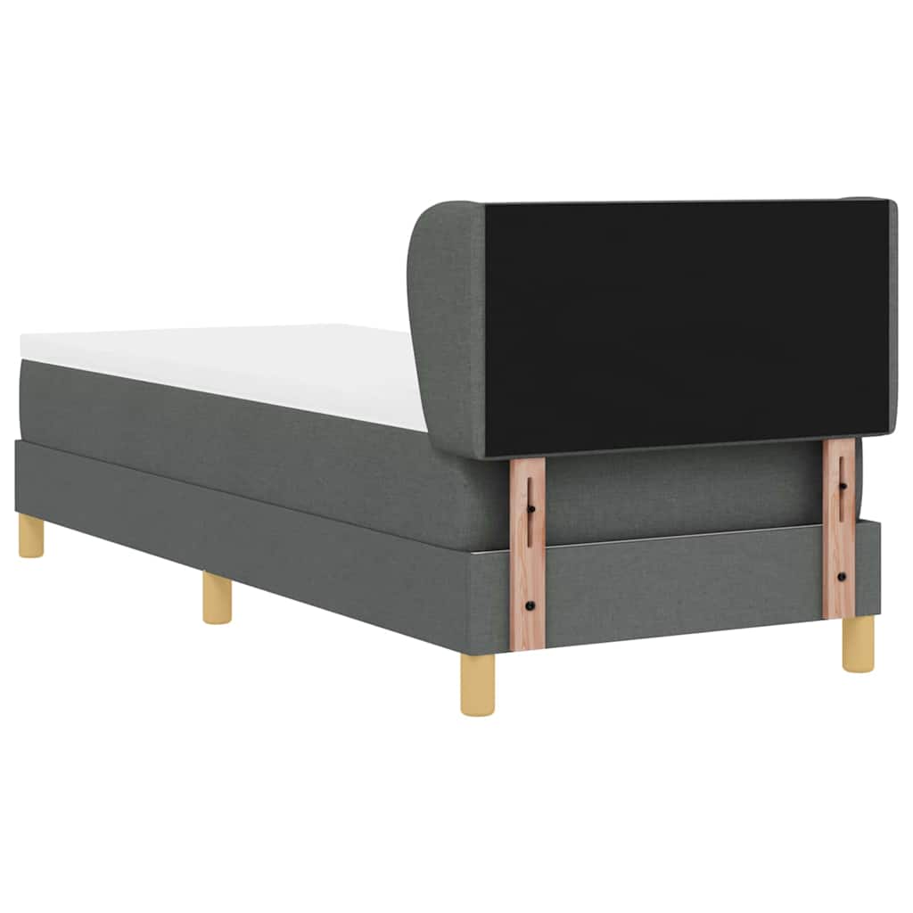 vidaXL Łóżko sprężynowe z materacem ciemno szary 80 x 200 cm tkanina