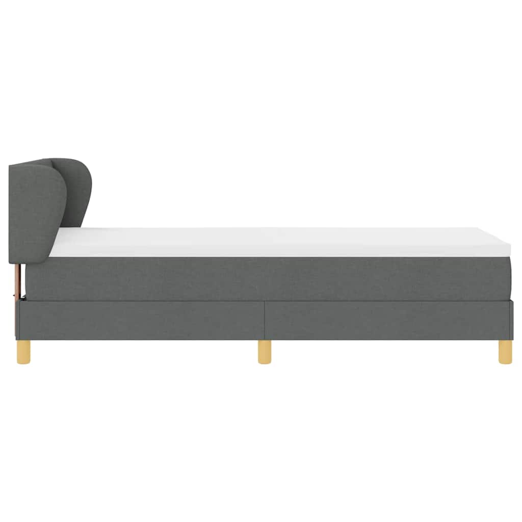 vidaXL Łóżko sprężynowe z materacem ciemno szary 80 x 200 cm tkanina