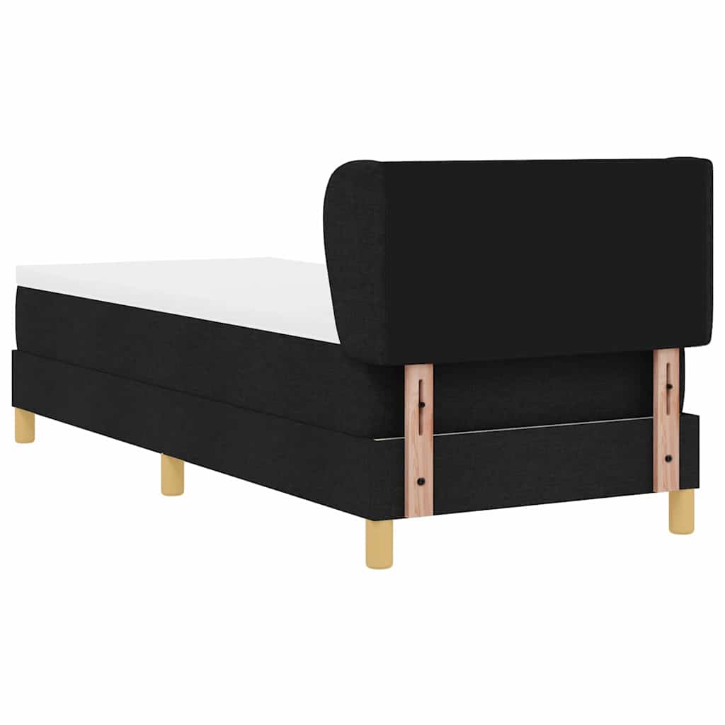 vidaXL Łóżko sprężynowe z materacem Czarny 80 x 200 cm tkanina
