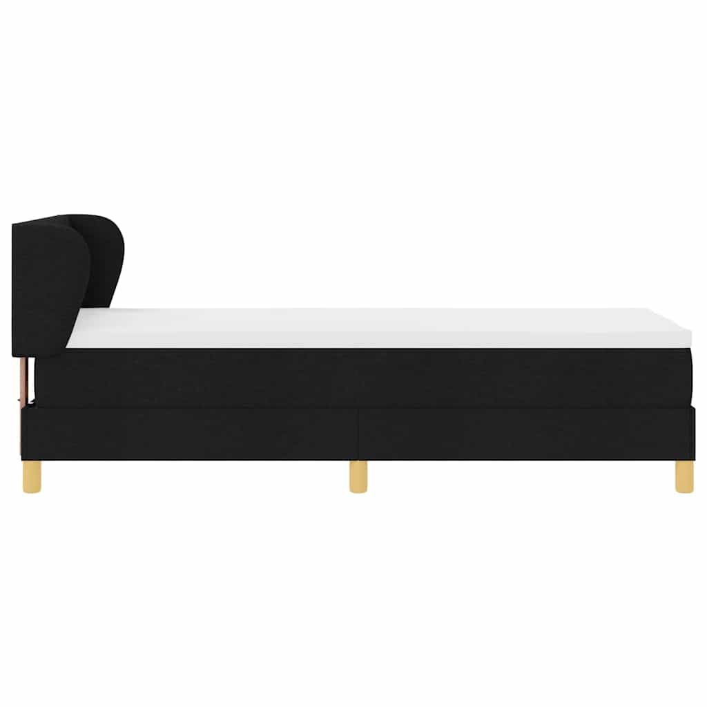 vidaXL Łóżko sprężynowe z materacem Czarny 80 x 200 cm tkanina