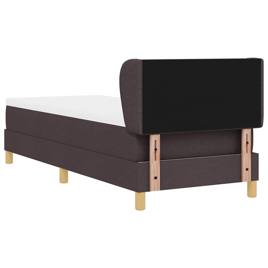 vidaXL Łóżko sprężynowe Z zagłówkiem Ciemny brąz 80 x 200 cm tkanina