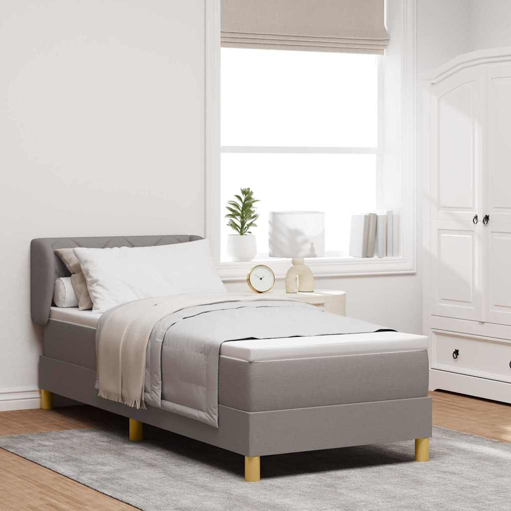 vidaXL Łóżko sprężynowe z materacem Ciemnoszary 80 x 200 cm tkanina