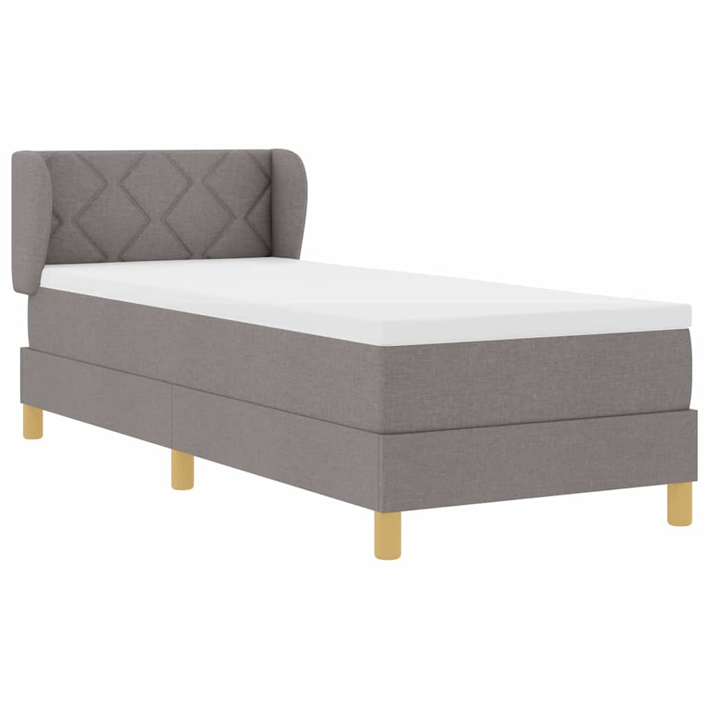 vidaXL Łóżko sprężynowe z materacem Ciemnoszary 80 x 200 cm tkanina