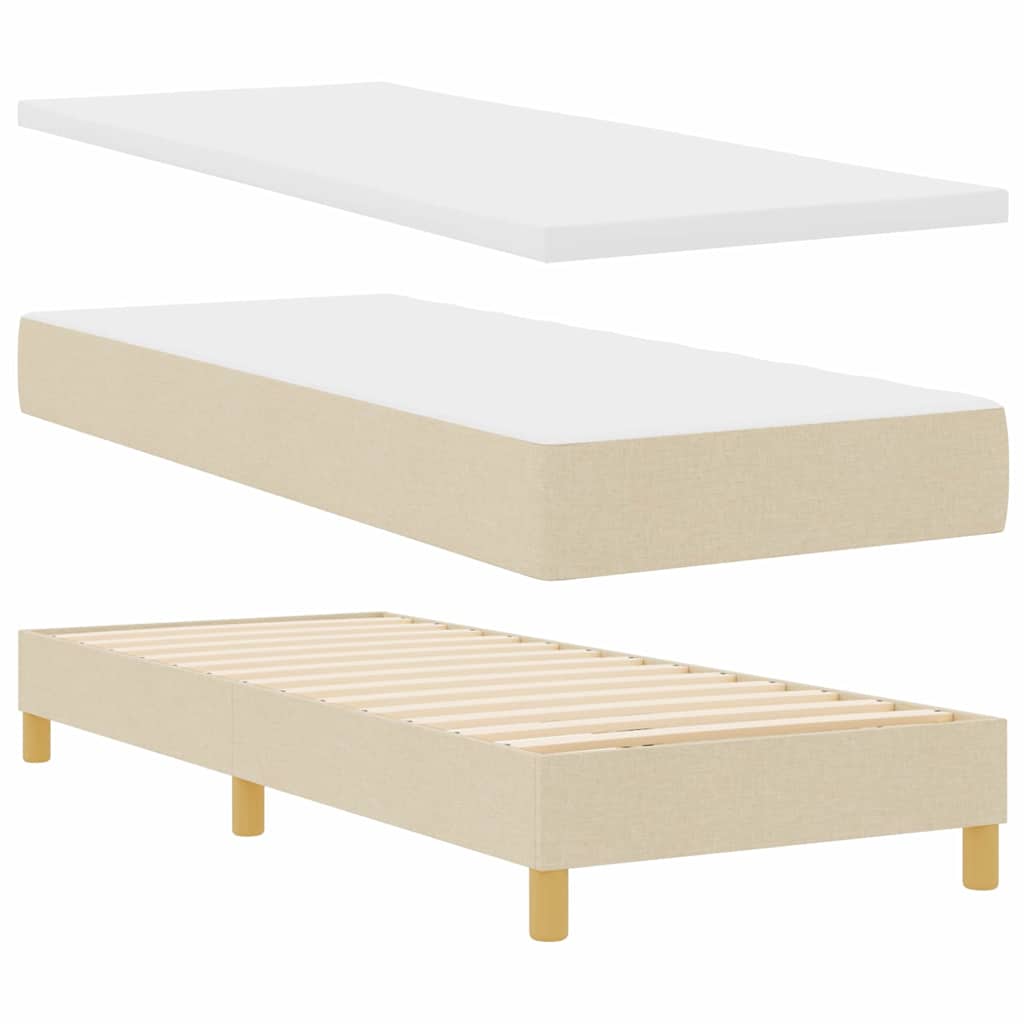 vidaXL Łóżko sprężynowe z materacem Kremowy 80 x 200 cm tkanina