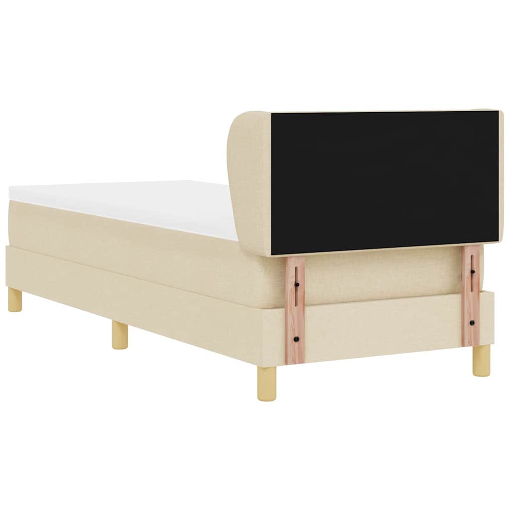 vidaXL Łóżko sprężynowe z materacem Kremowy 80 x 200 cm tkanina