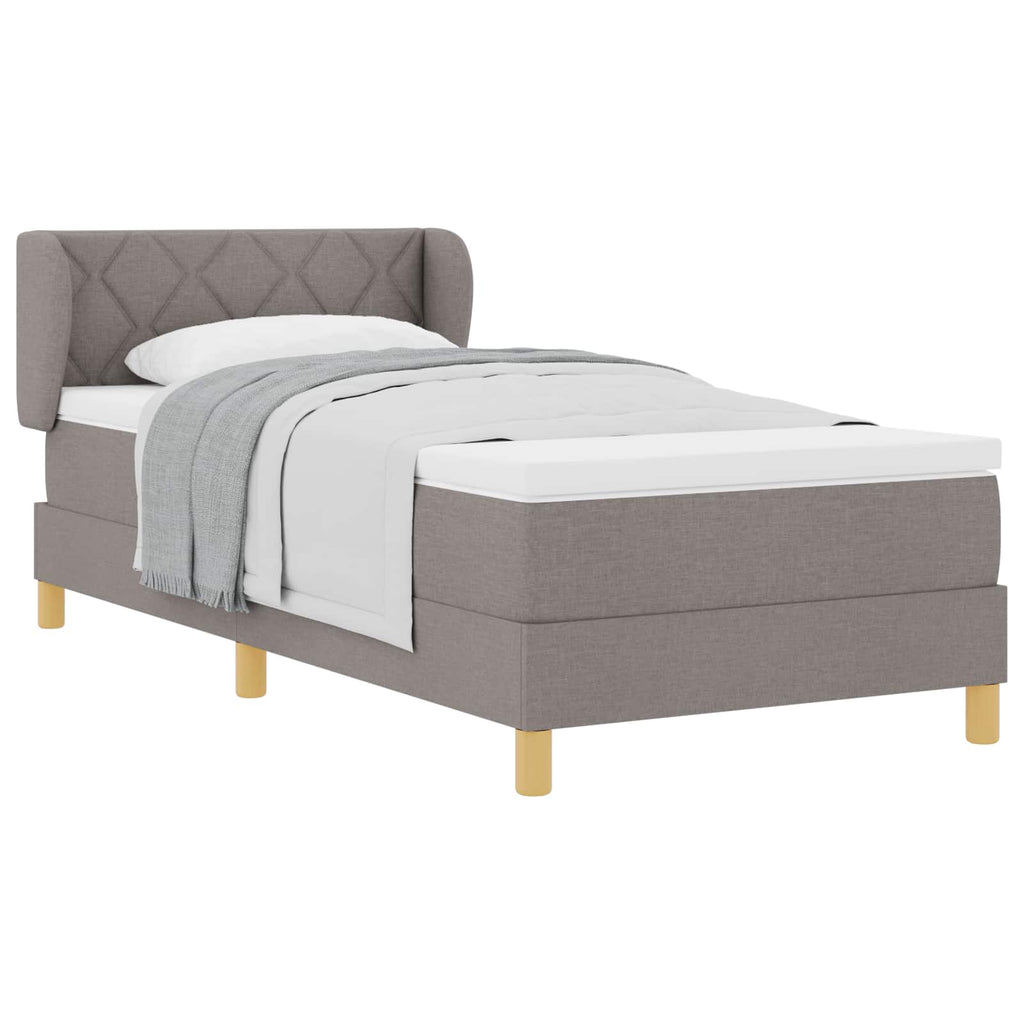 vidaXL Łóżko sprężynowe z materacem Ciemnoszary 90 x 190 cm tkanina