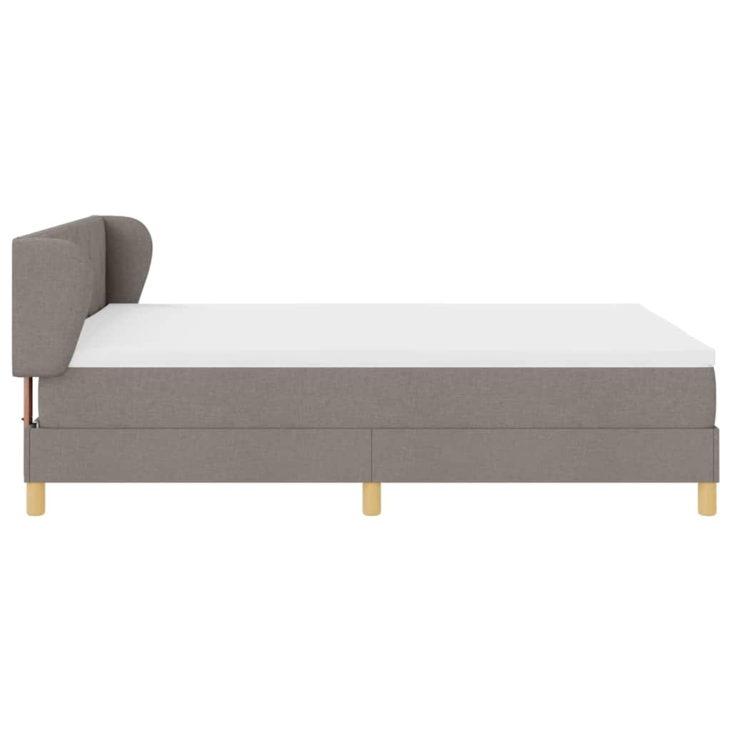 vidaXL Łóżko sprężynowe Z zagłówkiem Ciemnoszary 140 x 190 cm tkanina