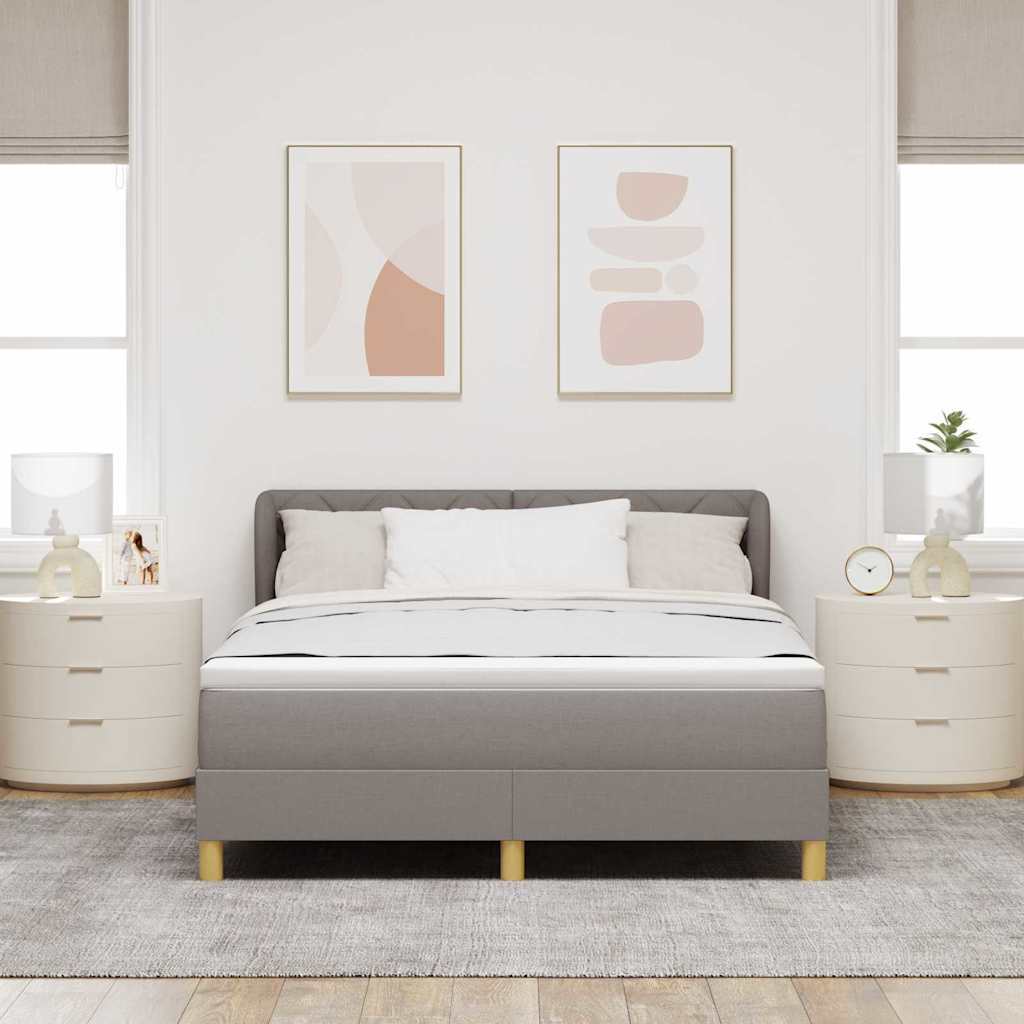 vidaXL Łóżko sprężynowe Z zagłówkiem Ciemnoszary 140 x 200 cm tkanina