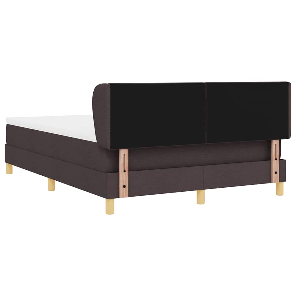 vidaXL Łóżko sprężynowe Z zagłówkiem Ciemny brąz 160 x 200 cm tkanina
