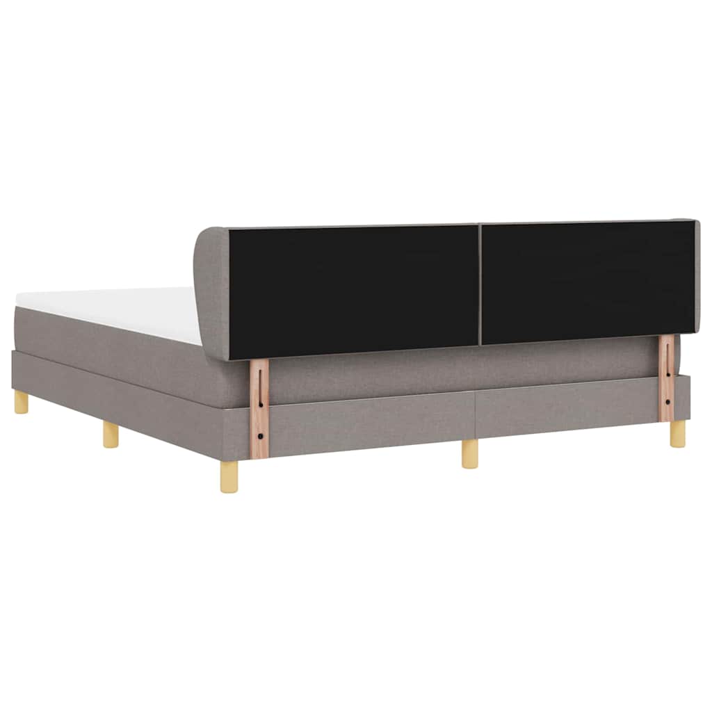 vidaXL Łóżko sprężynowe Z zagłówkiem Ciemnoszary 180 x 200 cm tkanina