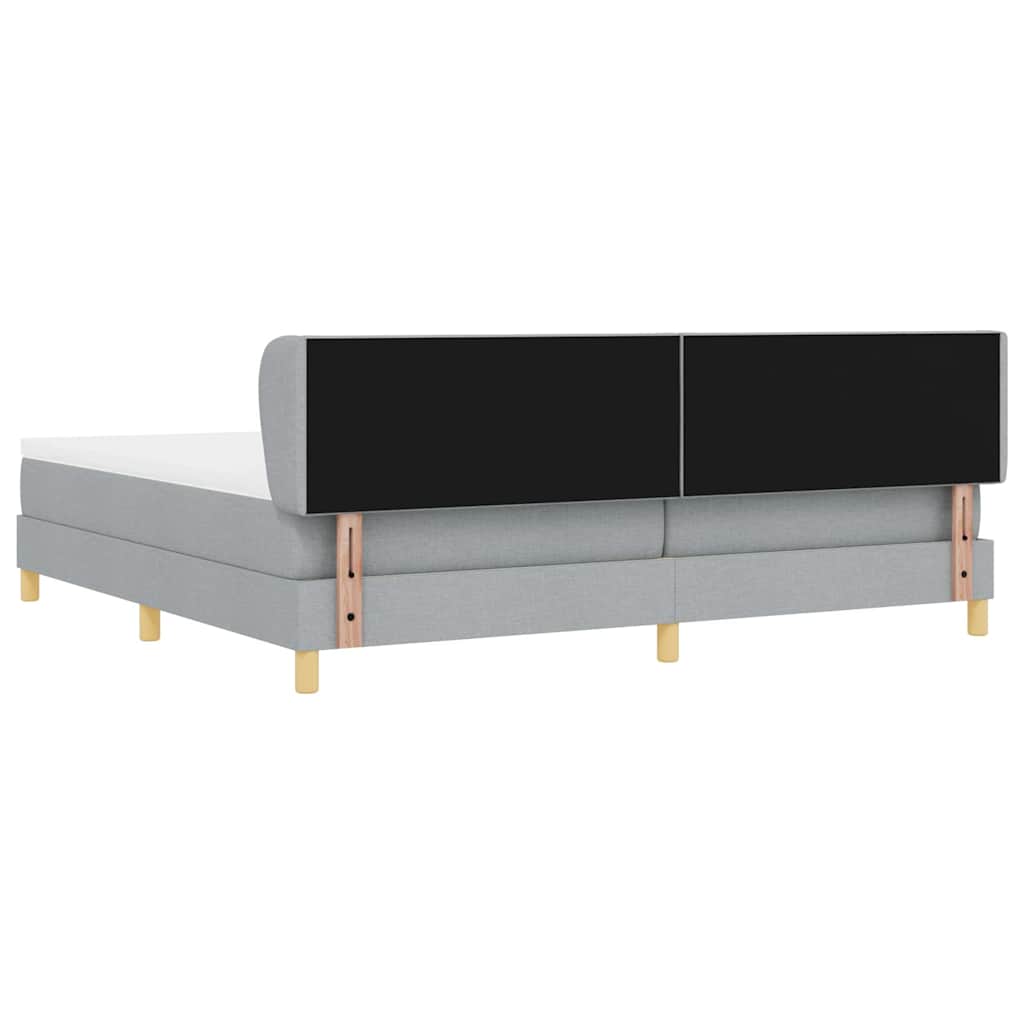 vidaXL Łóżko sprężynowe z materacem Jasnoszary 200 x 200 cm tkanina