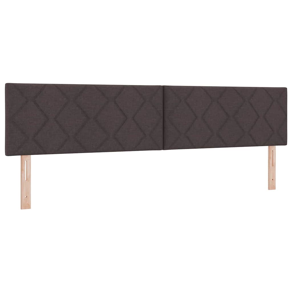 vidaXL Łóżko sprężynowe Z zagłówkiem Ciemny brąz 200 x 200 cm tkanina