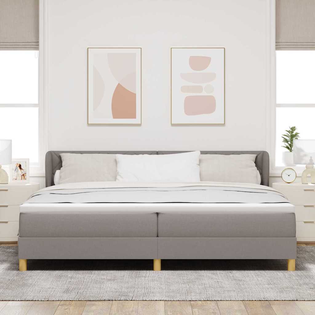 vidaXL Łóżko sprężynowe z materacem Ciemnoszary 200 x 200 cm tkanina