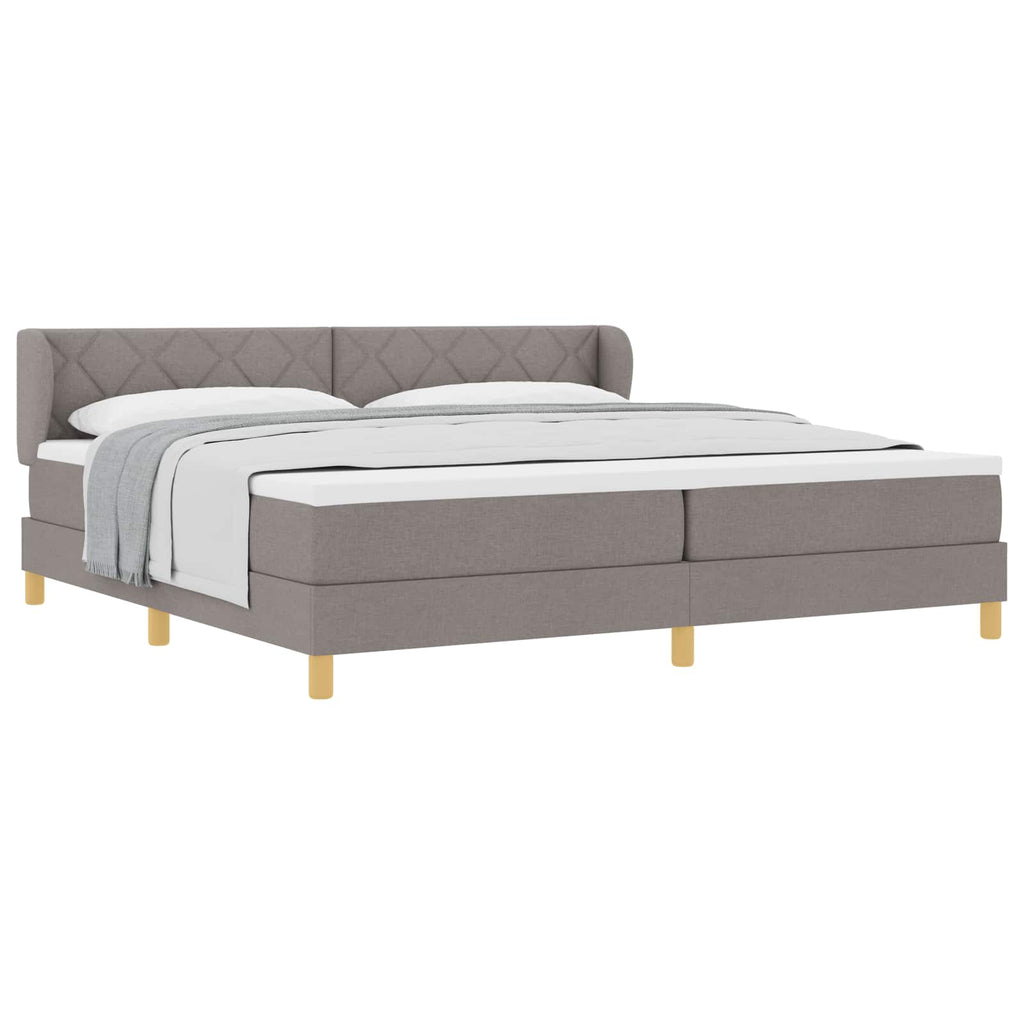 vidaXL Łóżko sprężynowe z materacem Ciemnoszary 200 x 200 cm tkanina