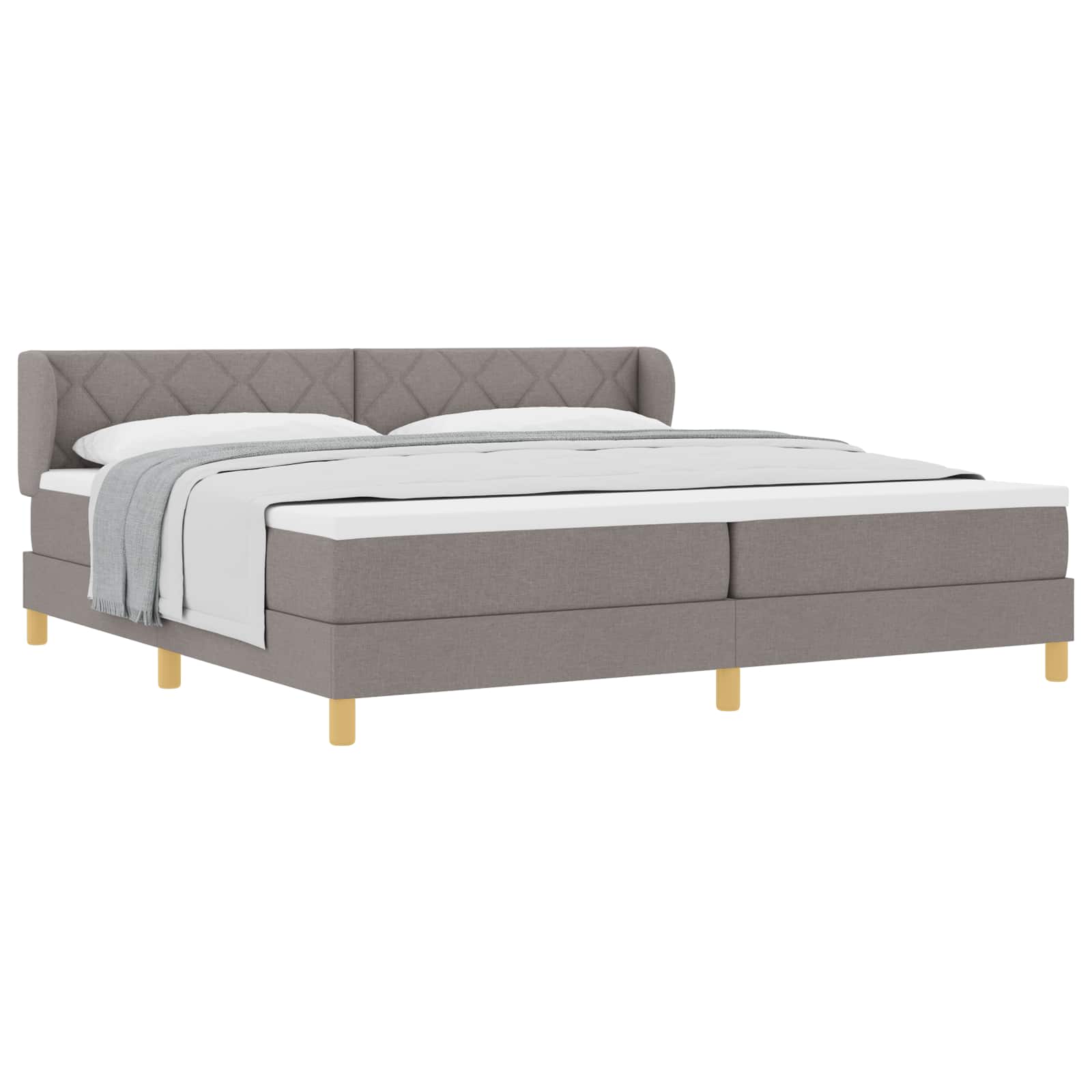 vidaXL Łóżko sprężynowe z materacem Ciemnoszary 200 x 200 cm tkanina