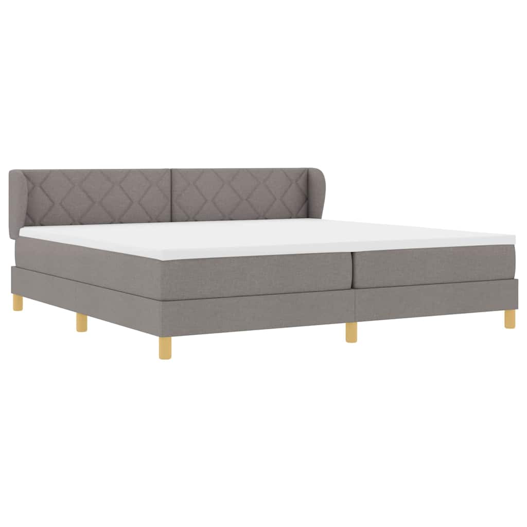 vidaXL Łóżko sprężynowe z materacem Ciemnoszary 200 x 200 cm tkanina