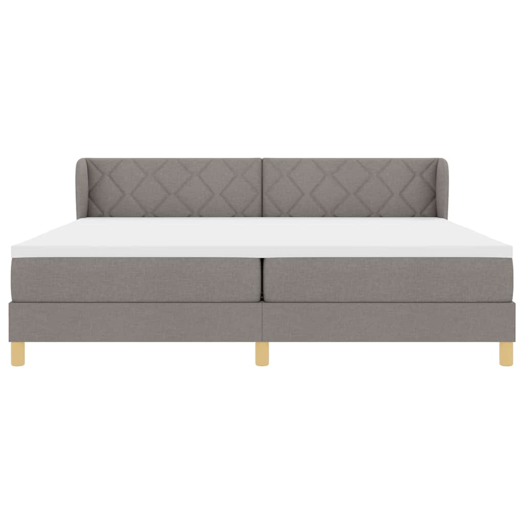 vidaXL Łóżko sprężynowe z materacem Ciemnoszary 200 x 200 cm tkanina