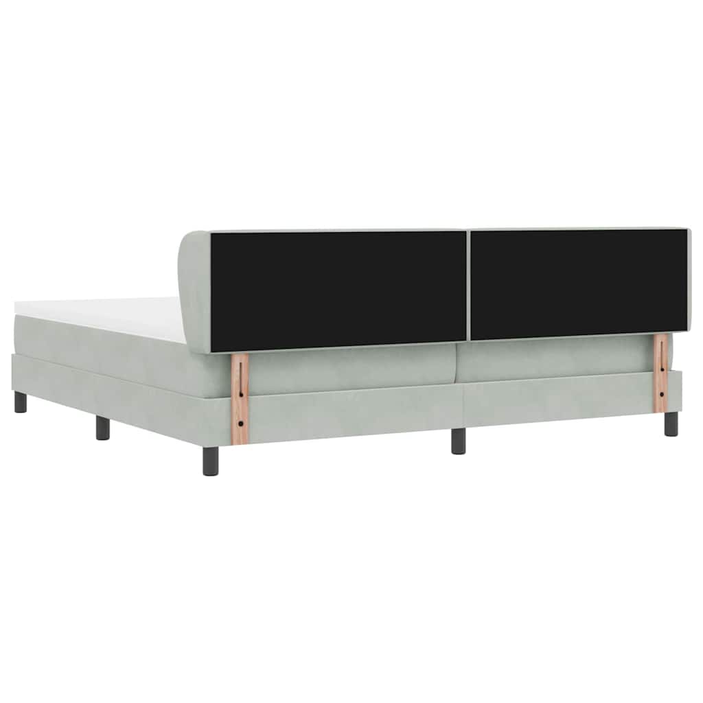 vidaXL Łóżko sprężynowe z materacem Jasnoszary 200 x 200 cm Aksamit