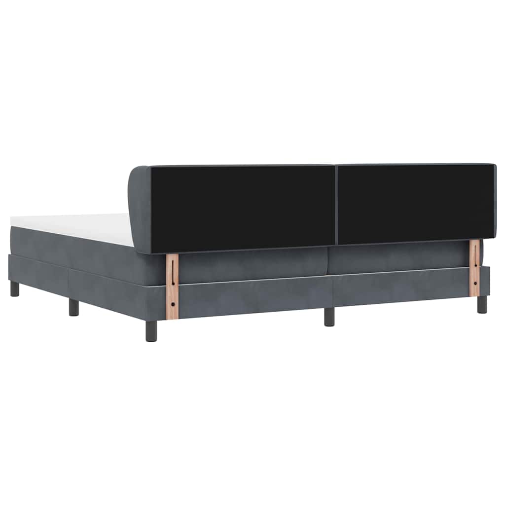 vidaXL Łóżko sprężynowe z materacem ciemno szary 200 x 200 cm Aksamit