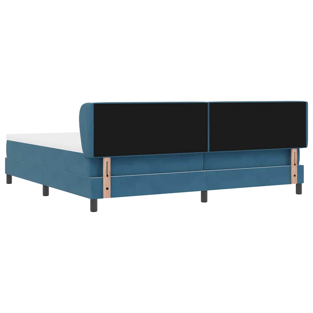 vidaXL Łóżko sprężynowe z materacem granatowy 200 x 200 cm Aksamit