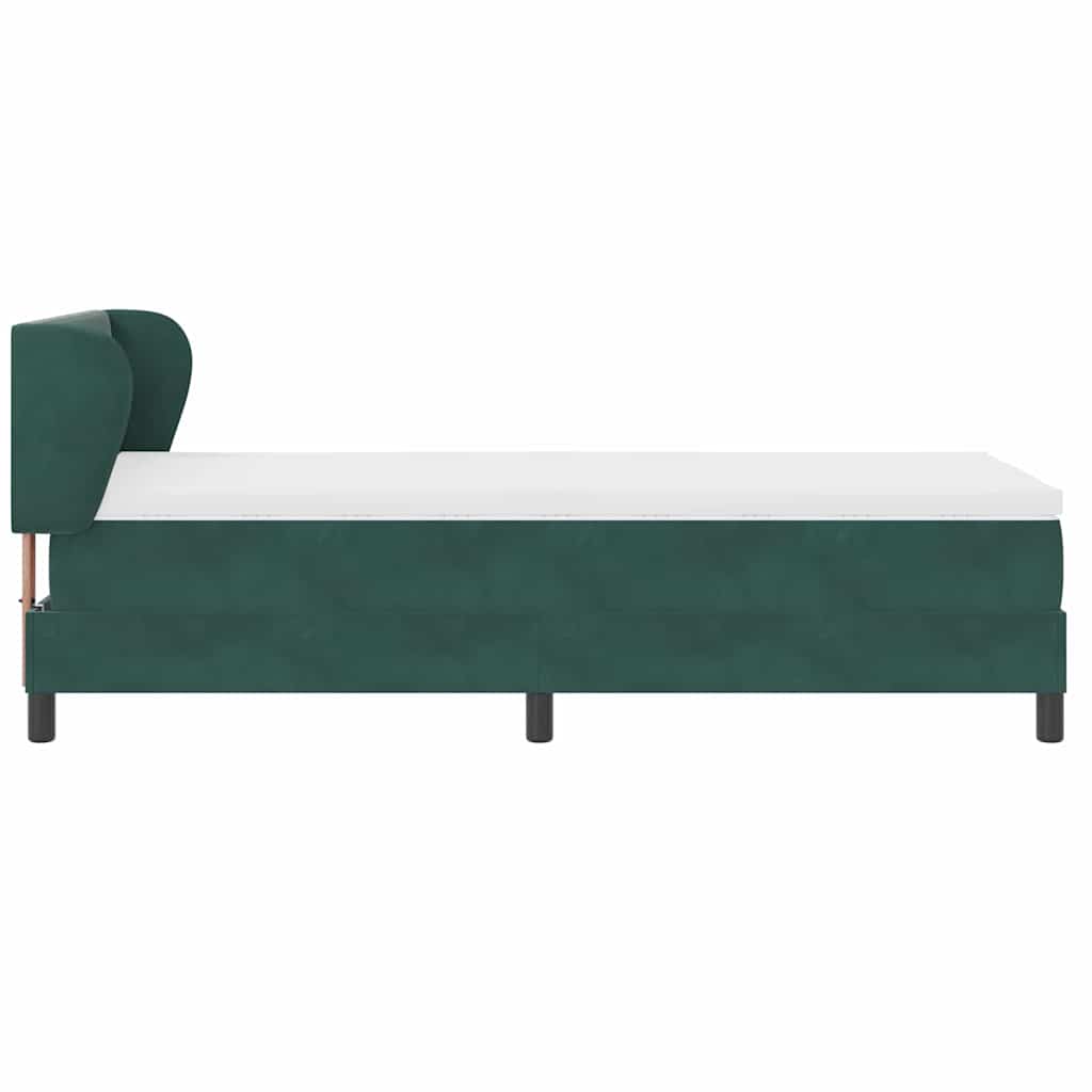 vidaXL Łóżko sprężynowe Ciemnozielony 100 x 200 cm Aksamit