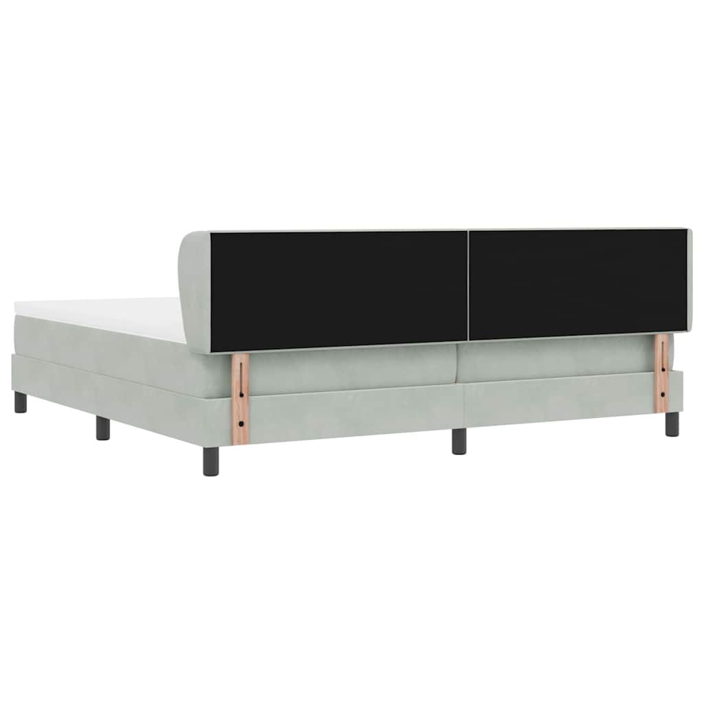 vidaXL Łóżko sprężynowe z materacem Jasnoszary 200 x 200 cm Aksamit