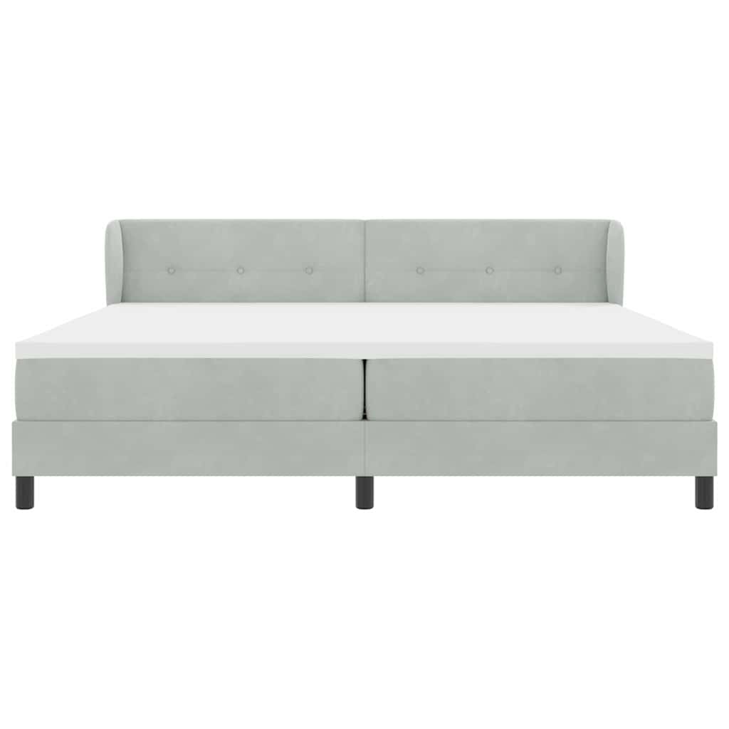 vidaXL Łóżko sprężynowe z materacem Jasnoszary 200 x 200 cm Aksamit